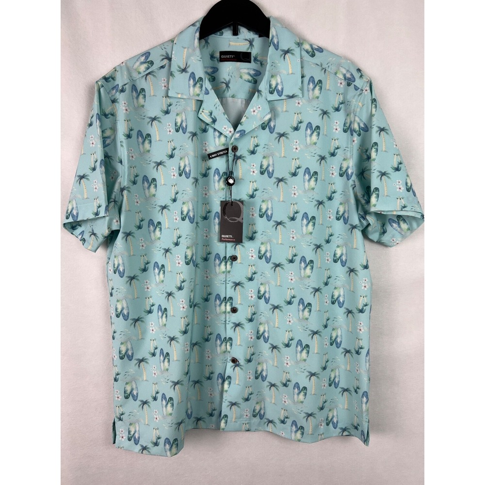 Quieti‎ Mens Performance Shirt Sz Large Wrinkle Free QS22-52 Stretch Seafoam F3